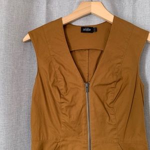 Kate Spade Saturday | Zipper Front Brown Dress